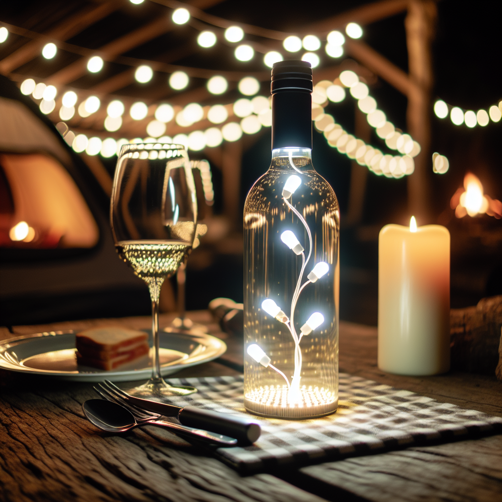 Rechargeable Wine Bottle Lamp with Dimmable Light – Perfect for Romantic Dinners & Camping Nights